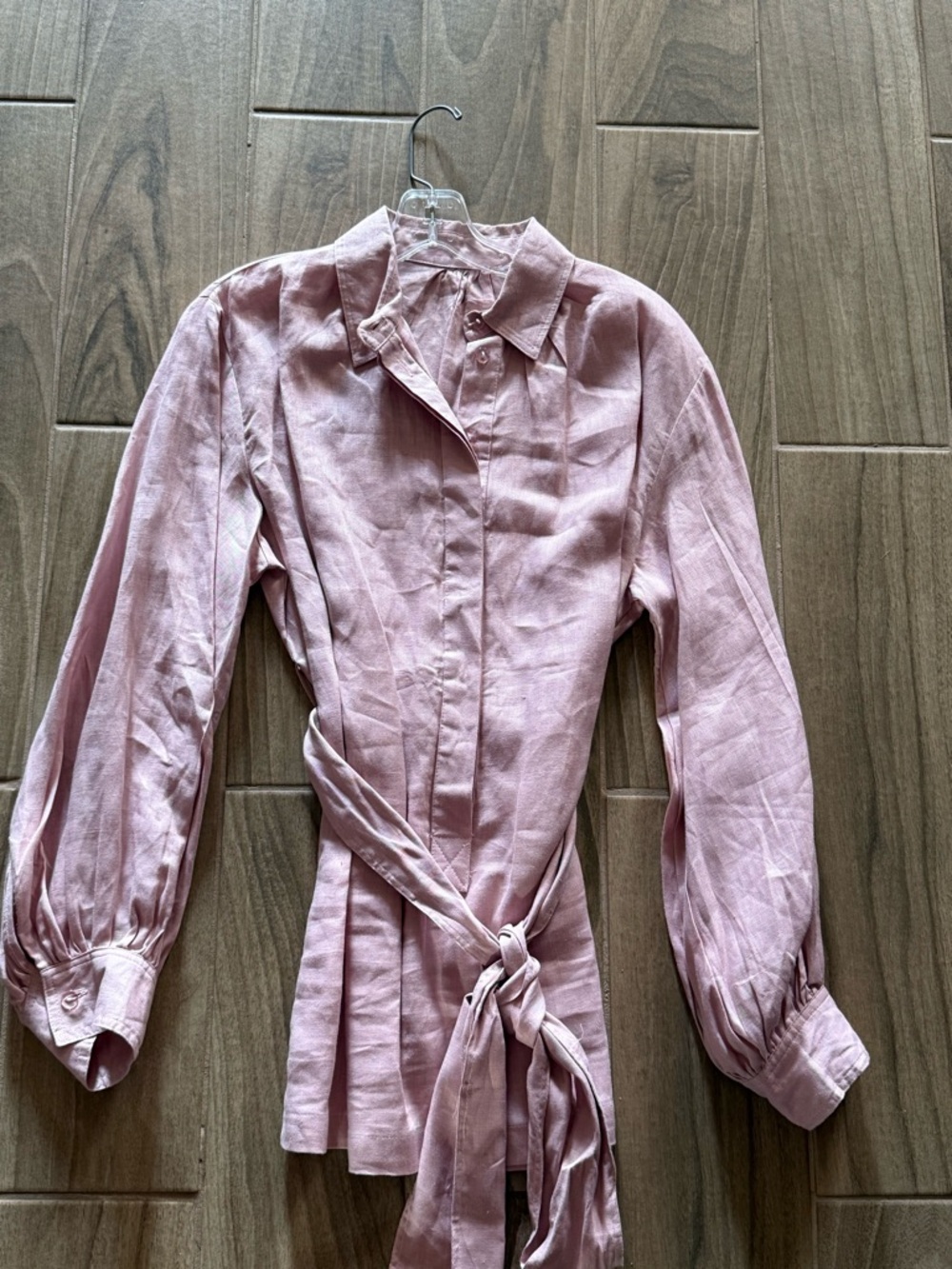 & Other Stories Dusty Pink Button-Down Wrap Shirt